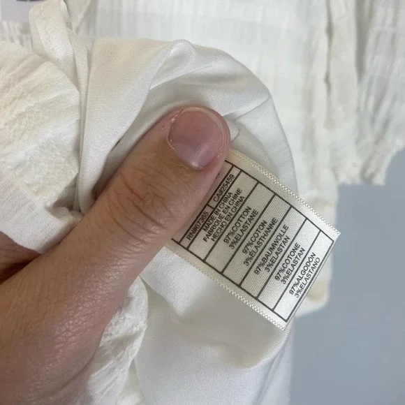 Bb Dakota Steve Madden White Textured Puff Sleeve Mini Dress size Small - Picture 6 of 8